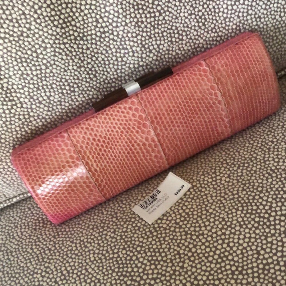 MARJORIE RENNER snakeskin clutch as is